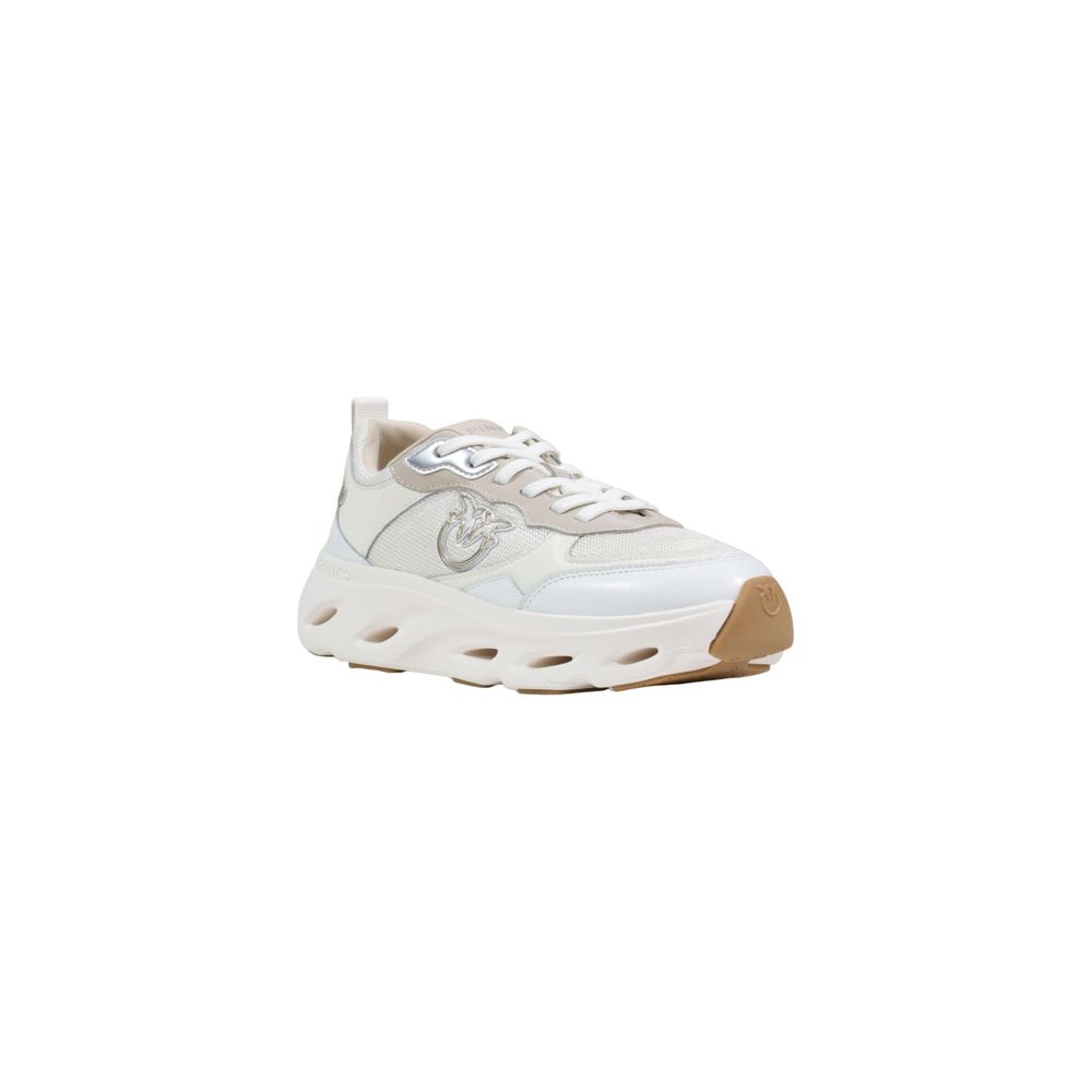 PINKO White Leather Chunky Sneakers - Urban Elegance Redefined