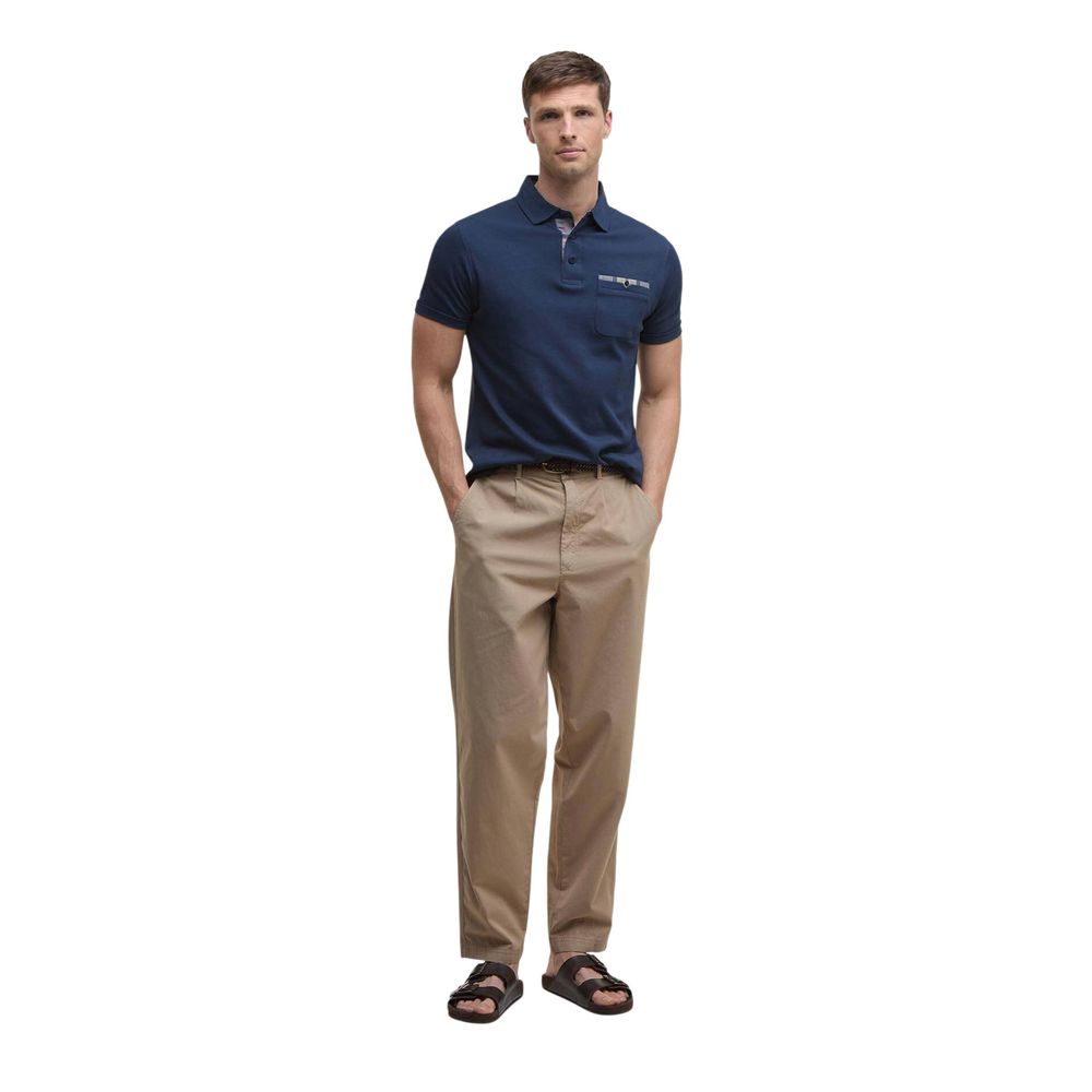 Discover the Barbour Blue Cotton Polo Shirt, a timeless piece crafted from pure cotton, embodying elegance and sophistication for the discerning individual.