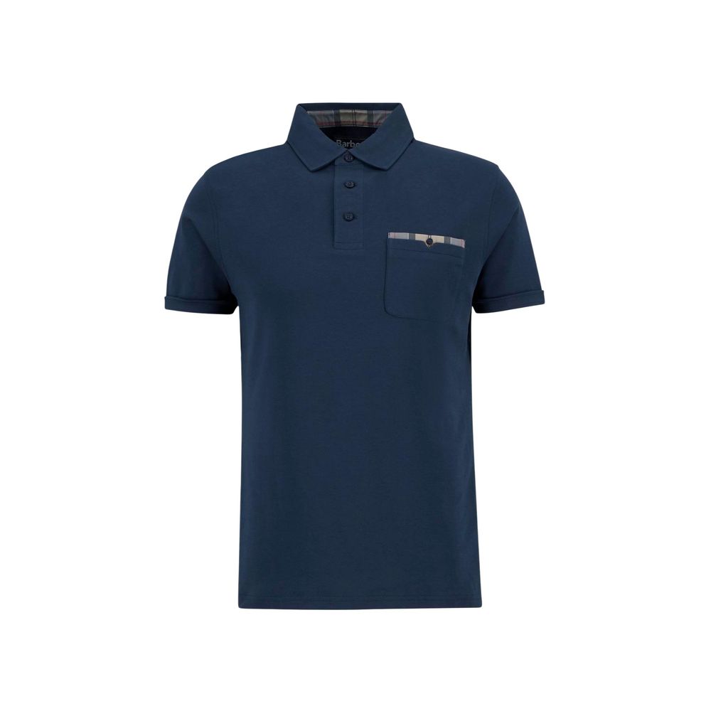 Indulge in the Barbour Blue Cotton Polo Shirt, a timeless piece crafted from pure cotton, embodying refined elegance and sophisticated craftsmanship for the discerning individual.