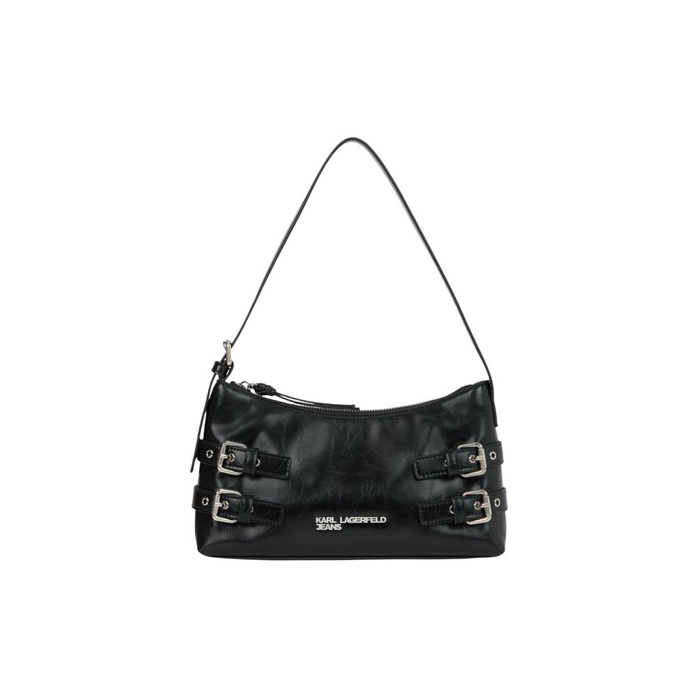 Discover the Karl Lagerfeld Black Polyethylene Handbag, a luxurious blend of style and function from the SS26 collection, crafted for those who embody sophistication.