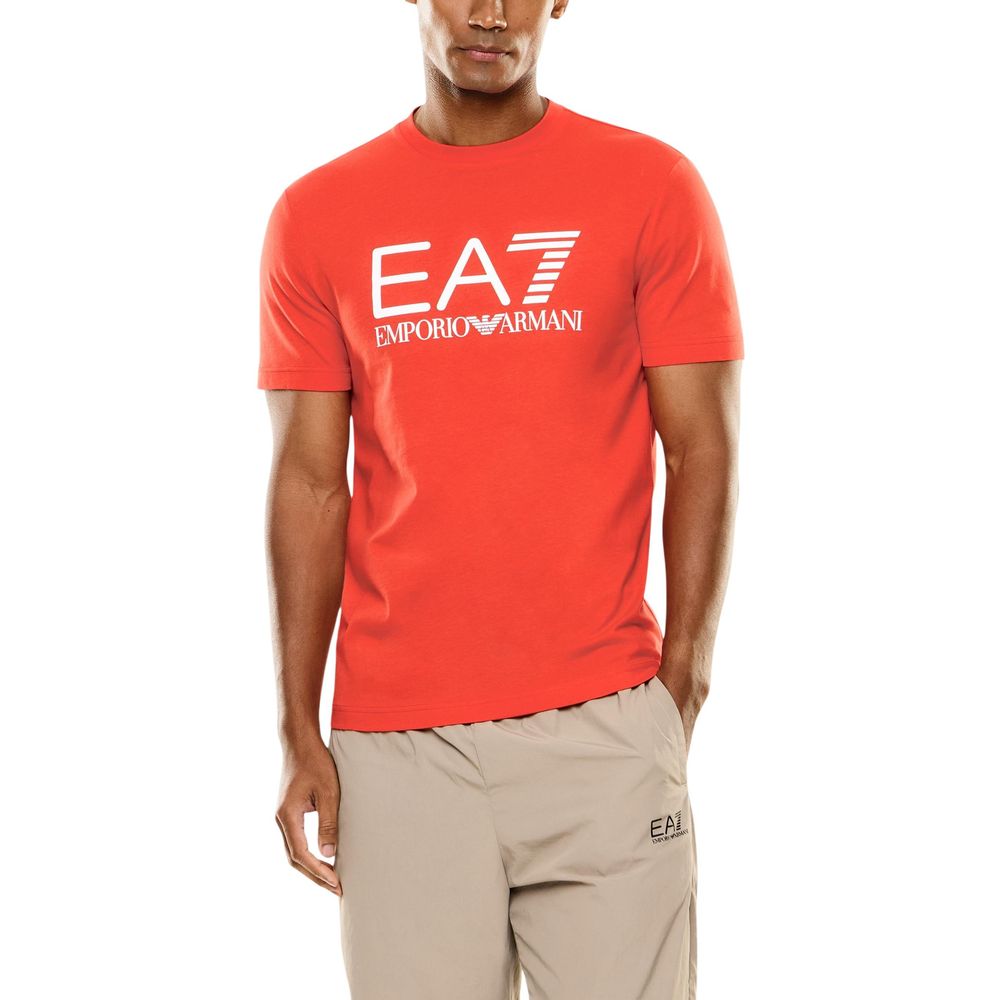 EA7 Emporio Armani Red Cotton T-Shirt - Timeless Luxury Essential