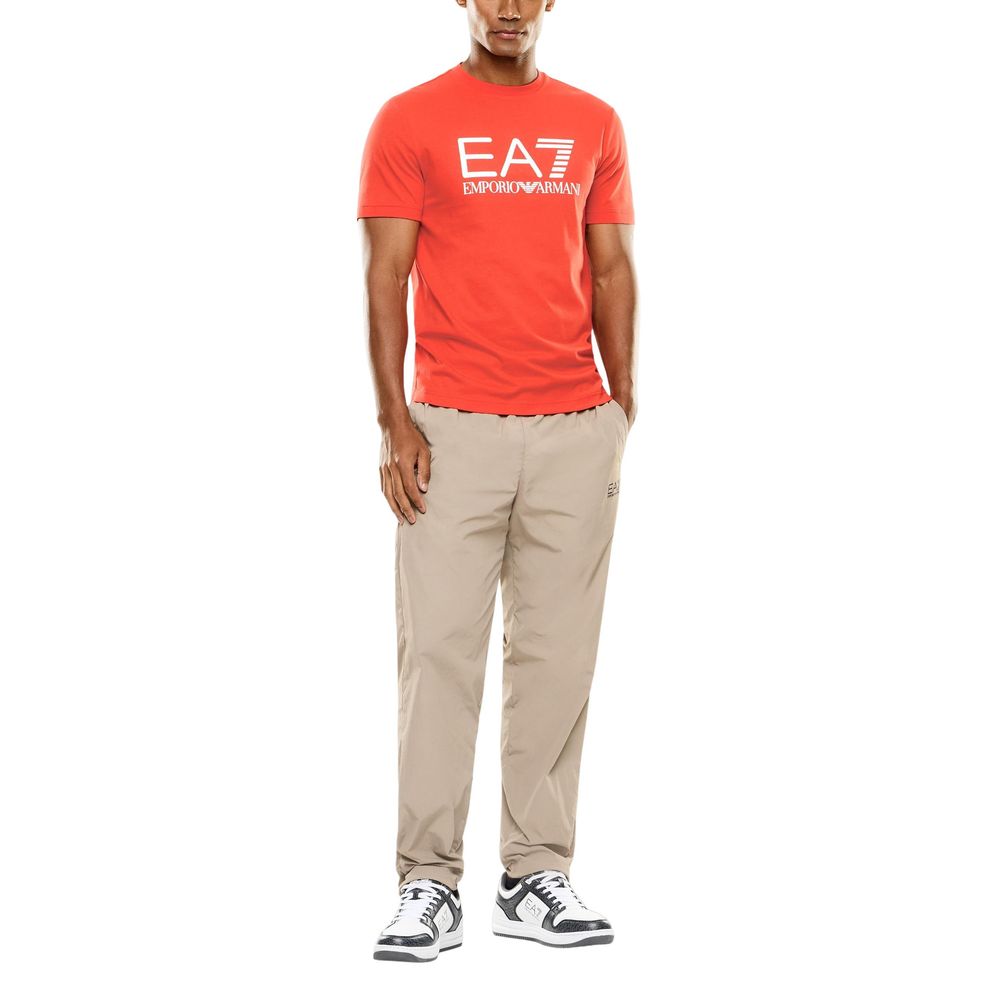 EA7 Emporio Armani Red Cotton T-Shirt - Timeless Luxury Essential