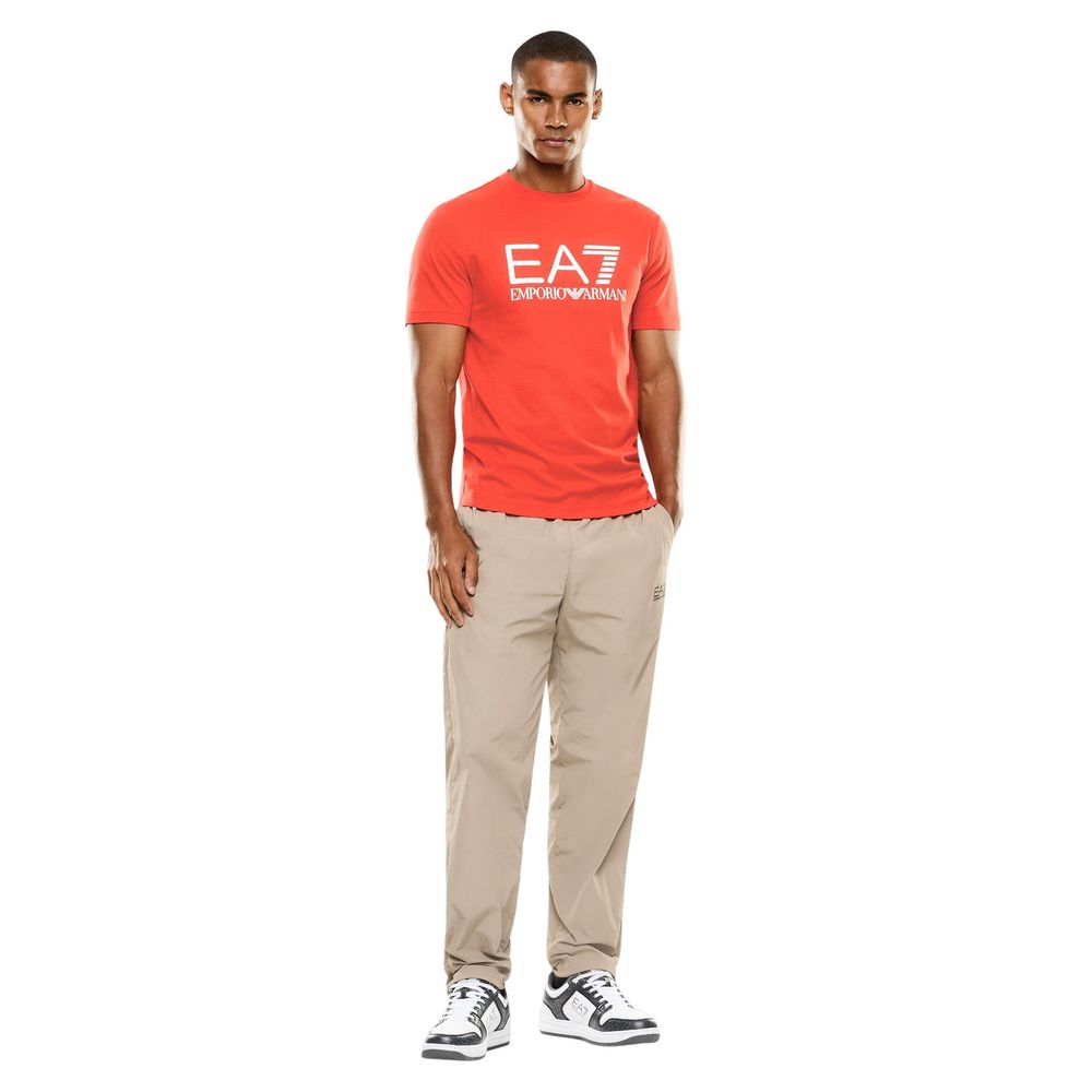 EA7 Emporio Armani Red Cotton T-Shirt - Timeless Luxury Essential