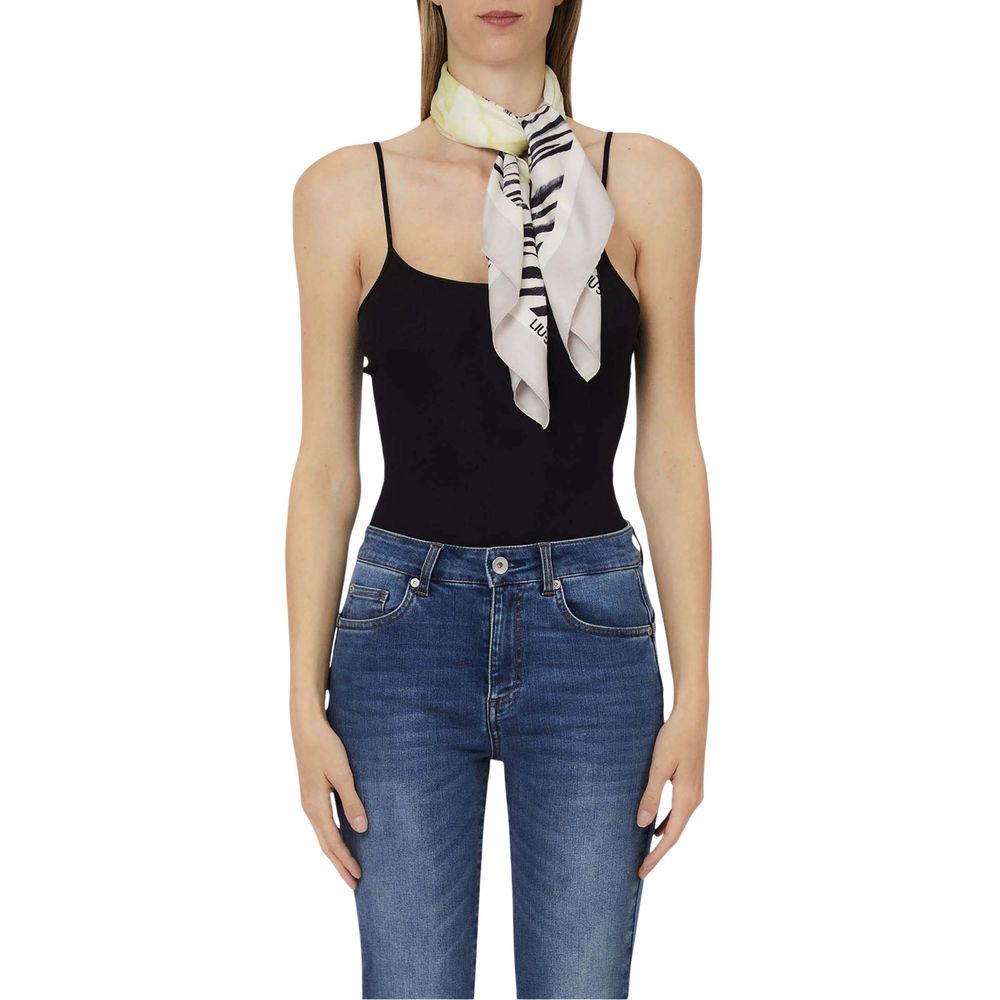 Elevate your style with the Liu Jo Gray Polyester Foulard from the SS26 collection, a luxurious accessory showcasing exquisite floral artistry and modern sophistication.