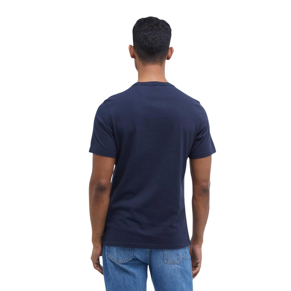 Elevate your wardrobe with the Barbour Blue Cotton T-Shirt, a masterpiece of British craftsmanship in luxurious cotton, perfect for effortless sophistication.