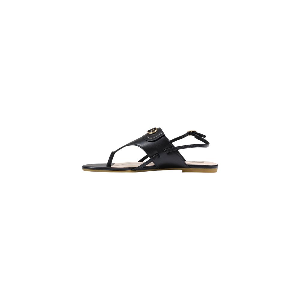 Liu Jo Black Leather Flat Sandals - Timeless Luxury Footwear