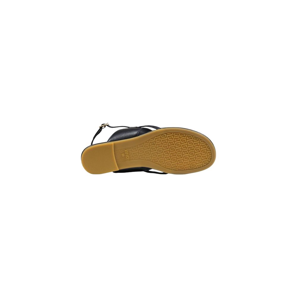 Liu Jo Black Leather Flat Sandals - Timeless Luxury Footwear