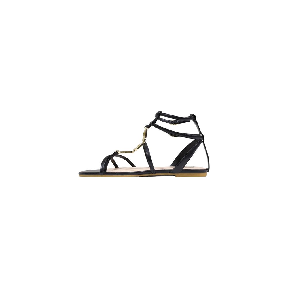 Elevate your style with Liu Jo Black Polyethylene Flat Sandals, crafted from luxurious polyurethane, where exquisite design meets timeless elegance for the discerning individual.