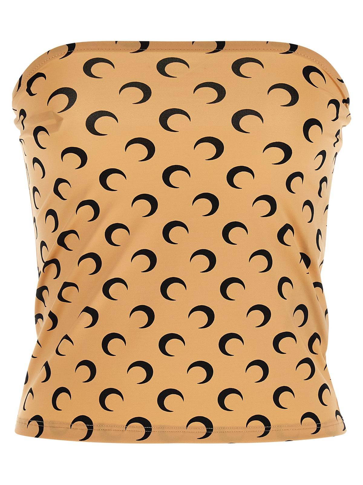 Elevate your wardrobe with the Marine Serre Beige Polyamide T-Shirt, an exquisite blend of luxury and comfort, featuring a captivating moon print and a chic off-the-shoulder design.