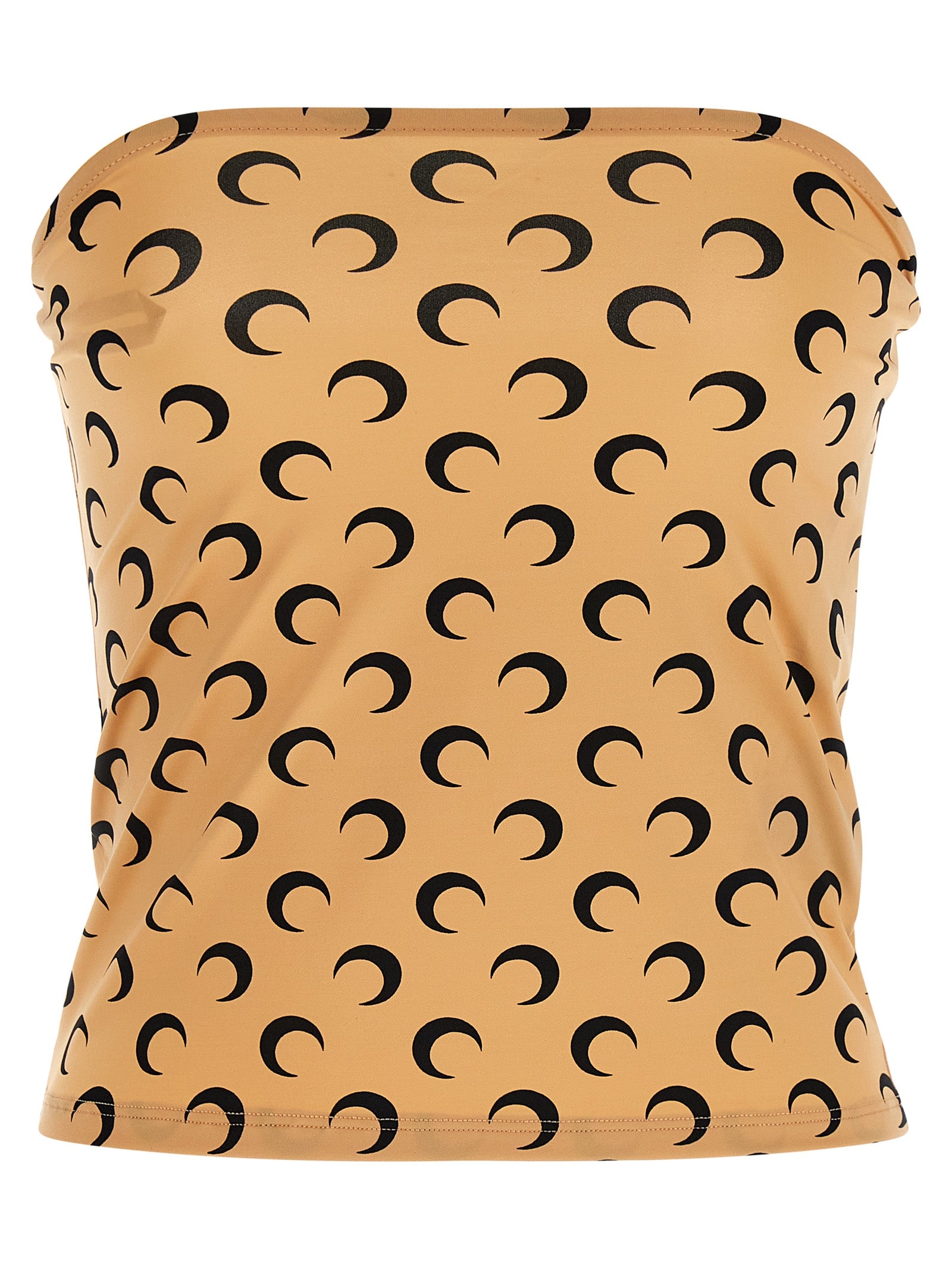 Indulge in the allure of the Marine Serre Beige Polyamide T-Shirt, a seamless blend of elegance and comfort, perfect for those who appreciate exquisite craftsmanship and bold style.