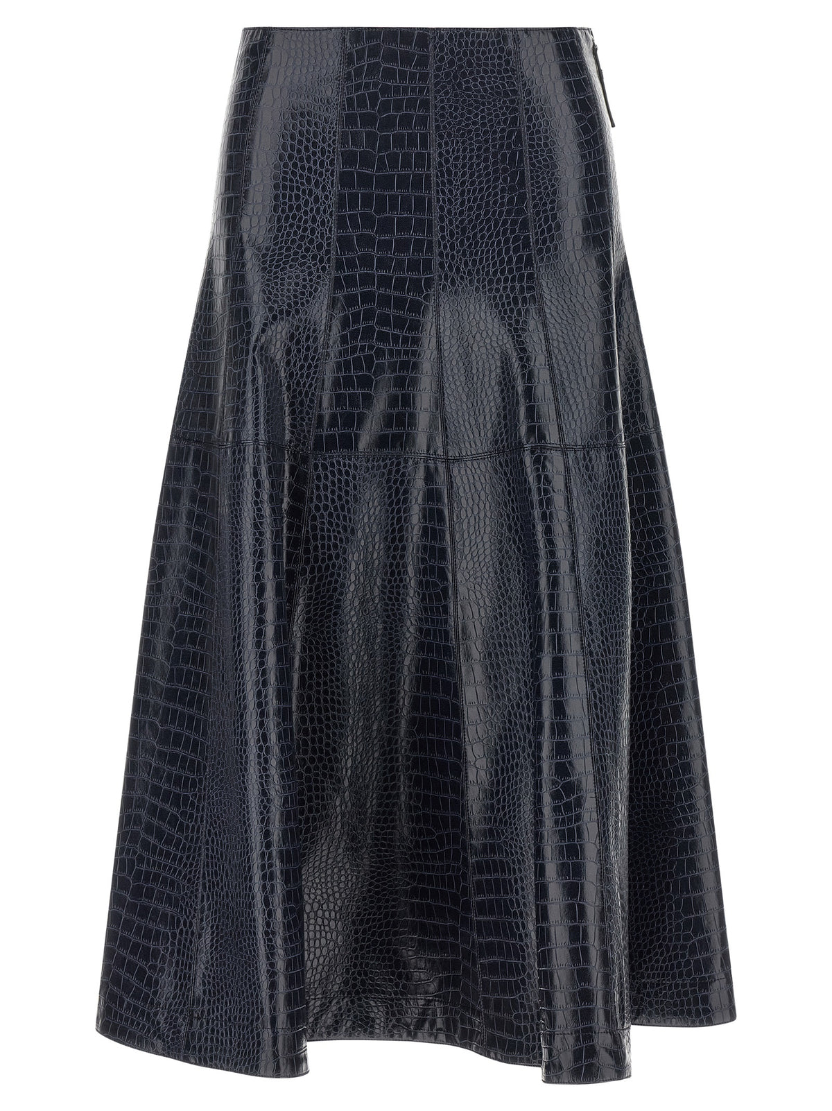 PINKO Blue Viscose Midi Skirt - Luxury Elegance Redefined