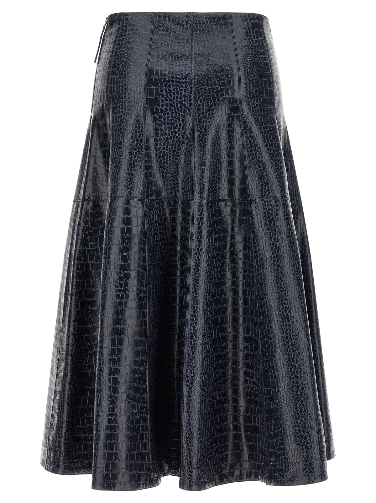 PINKO Blue Viscose Midi Skirt - Luxury Elegance Redefined
