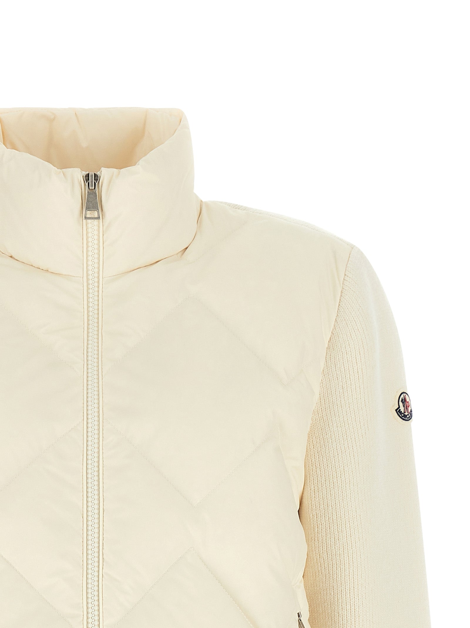 Moncler White Polyester Cardigan - Exquisite Hybrid Outerwear
