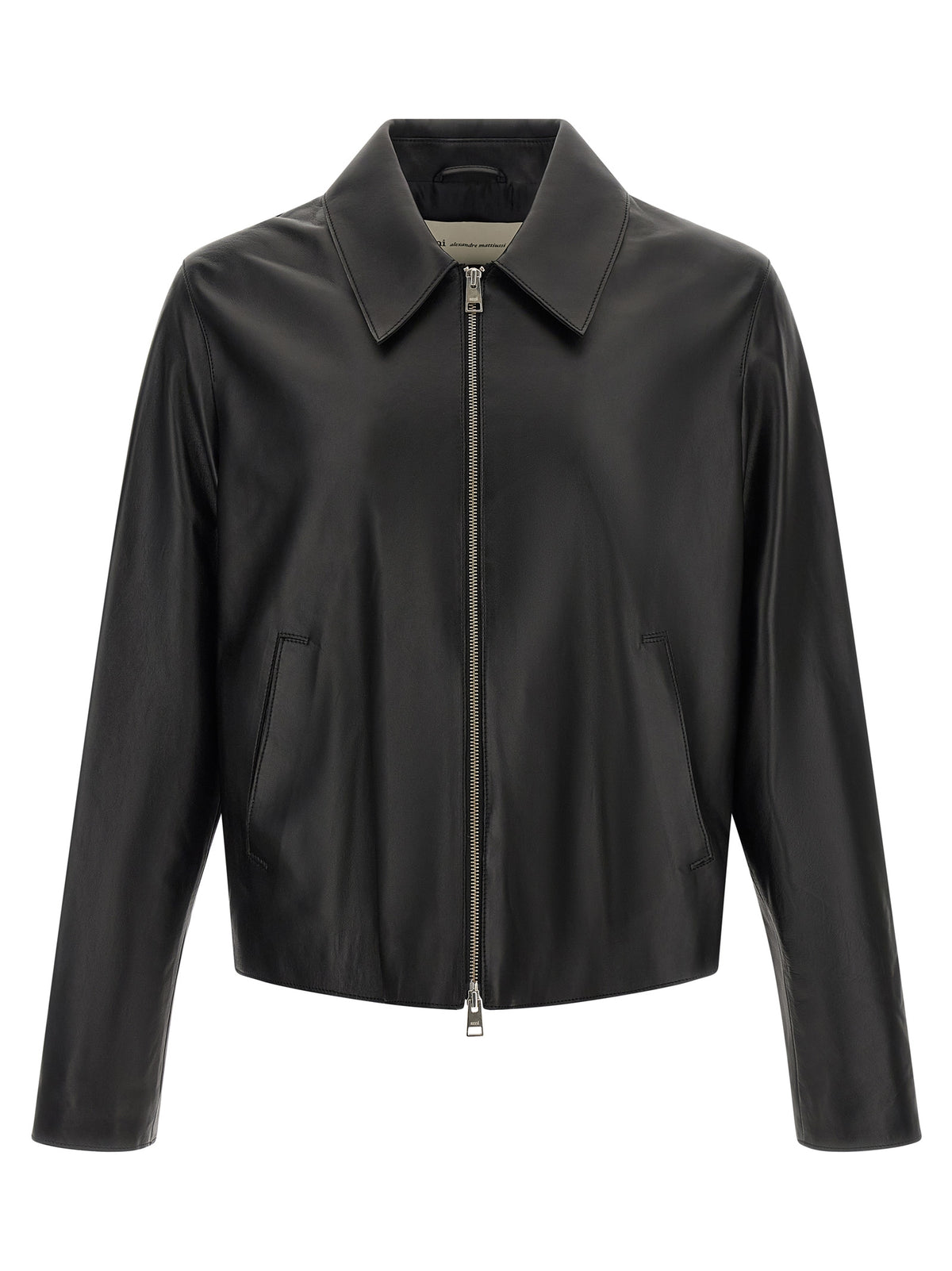 Ami Paris Black Lamb Leather Jacket - Timeless Urban Elegance