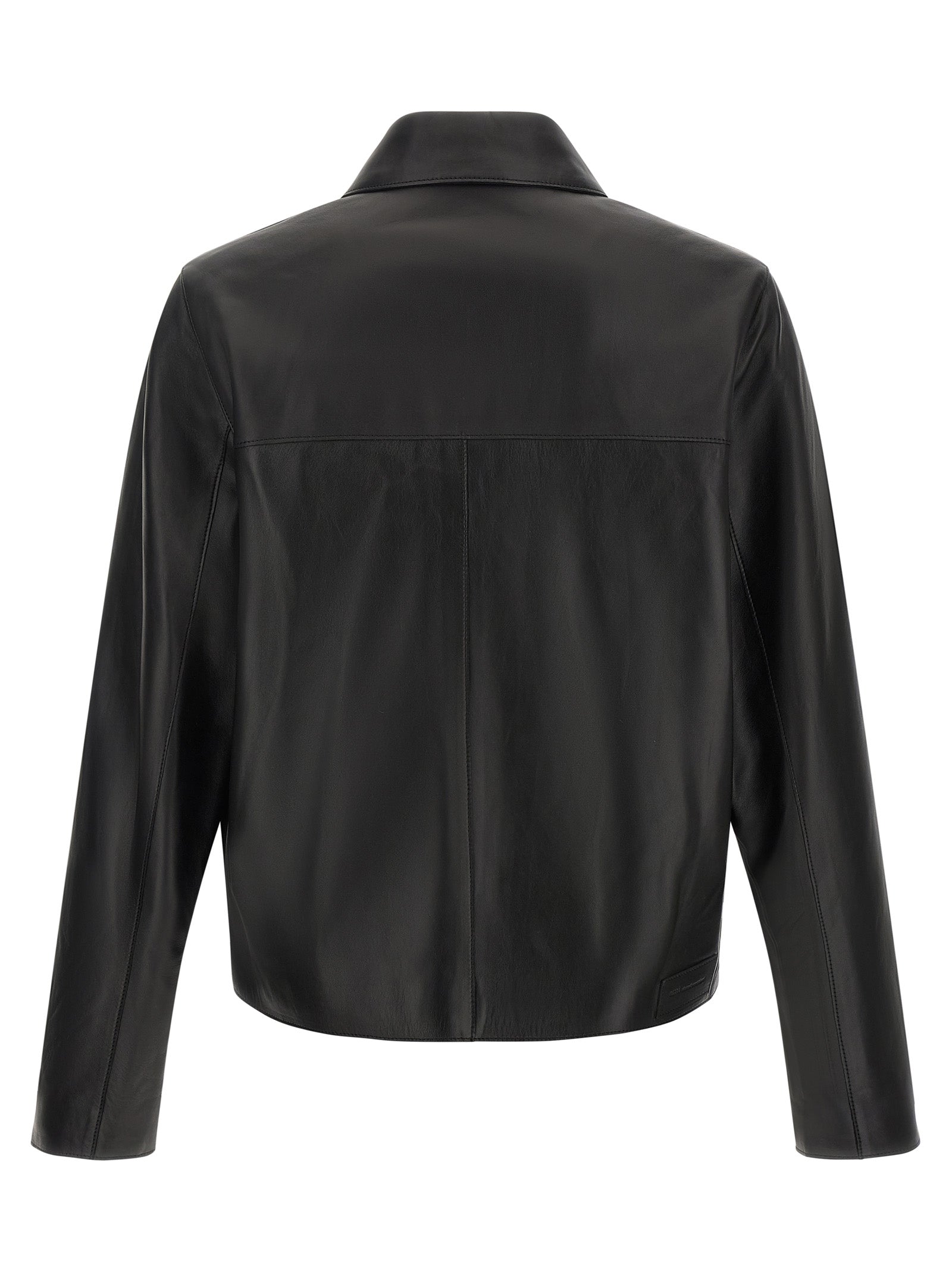 AMI PARIS Black Lamb Leather Jacket - Timeless Urban Elegance