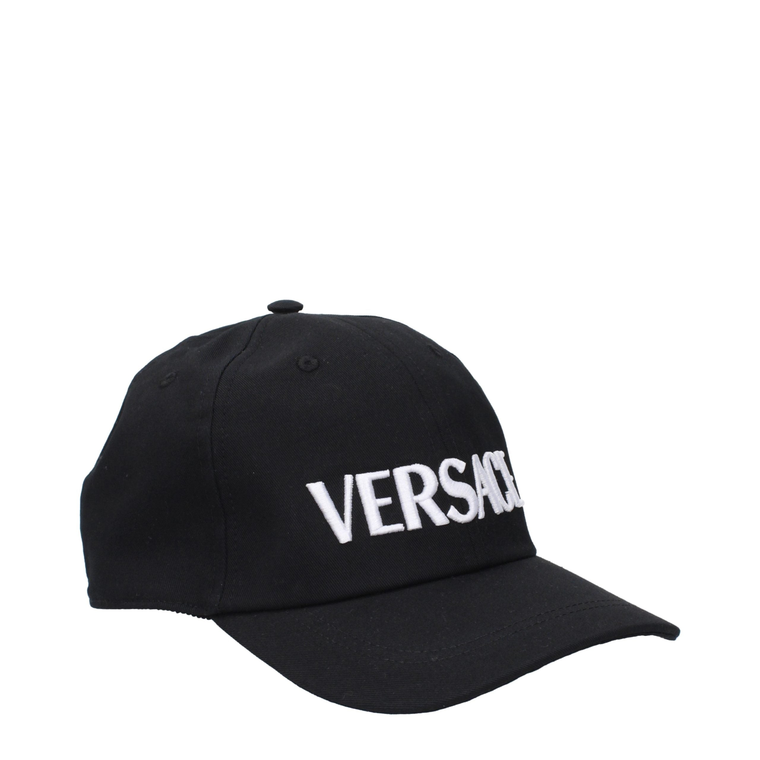 Versace Black Cotton Cap - Elevate Your Luxury Style