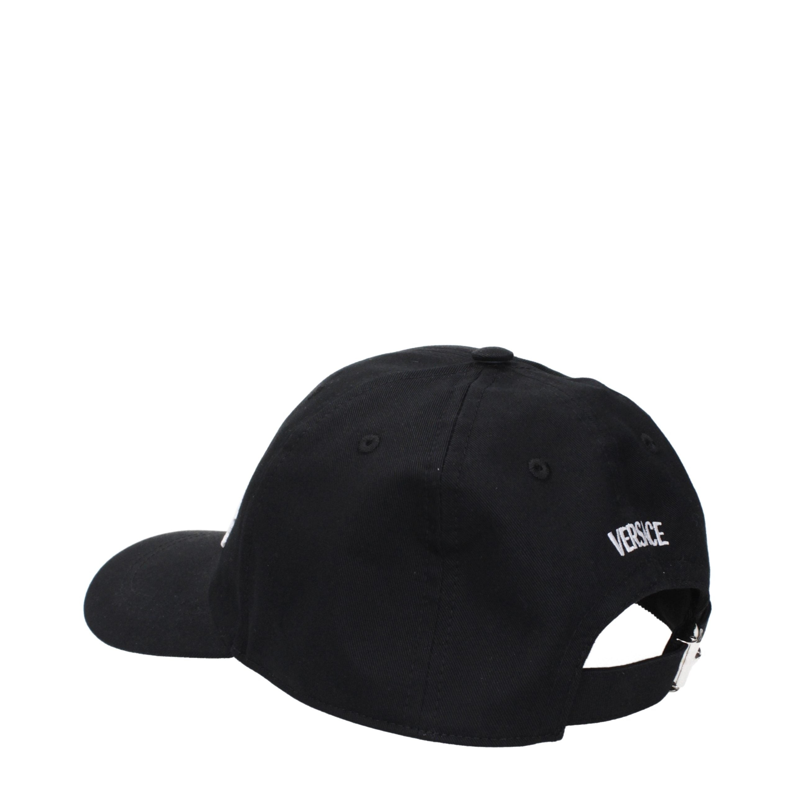 Versace Black Cotton Cap - Elevate Your Luxe Accessory Game
