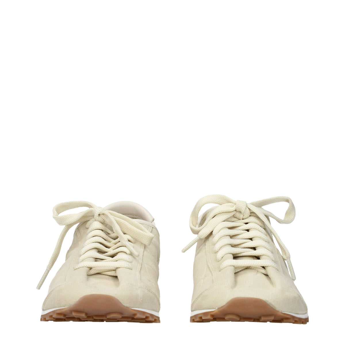 Step into a world of elegance with Jacquemus Beige Leather Sneakers, where luxurious suede meets sophisticated design, perfect for the discerning individual.