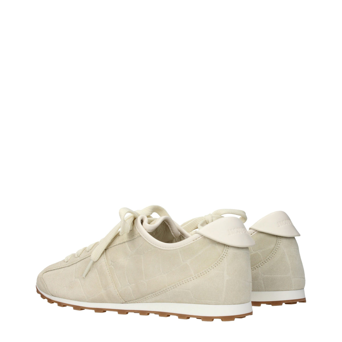 Elevate your style with Jacquemus Beige Leather Sneakers, where exquisite suede meets sophisticated design, perfect for the discerning individual who embraces luxury.