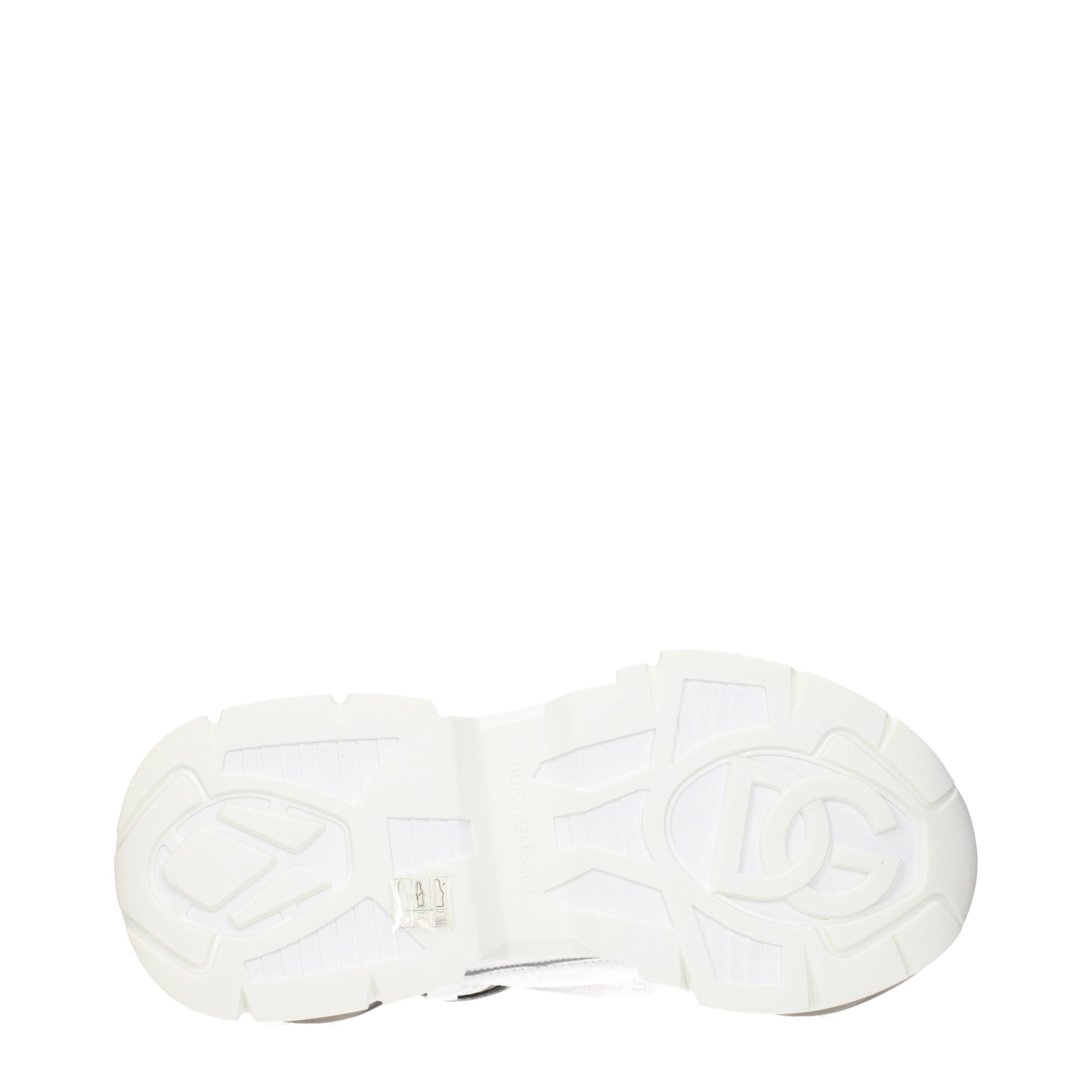 Dolce & Gabbana White Fabric Athletic Sneakers - Timeless Elegance