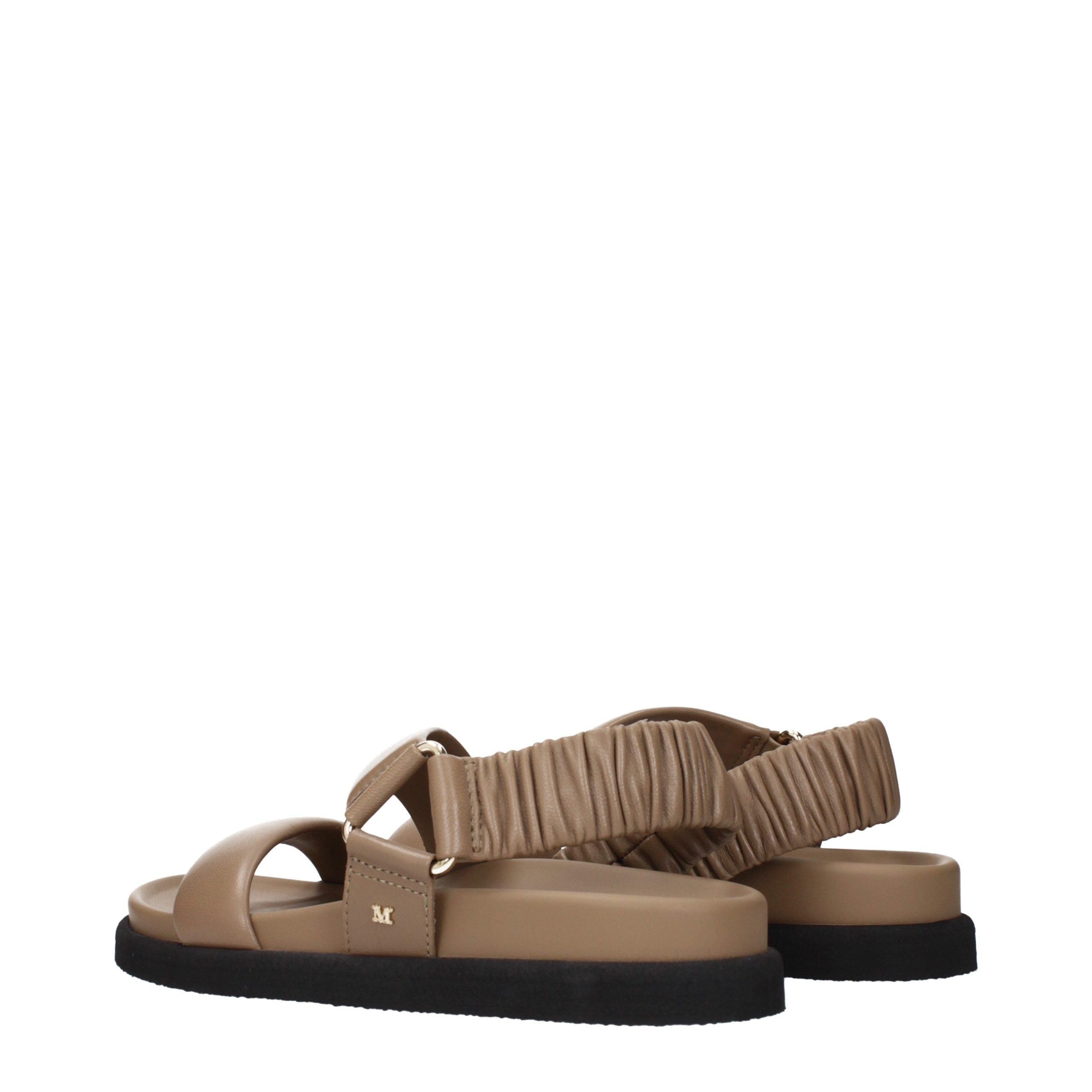 Max Mara Brown Leather Flat Sandals - Exquisite Luxury Footwear