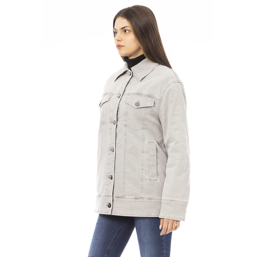 Jacob Cohen Gray Cotton Women Jacket | Artisanal Luxury Fashion