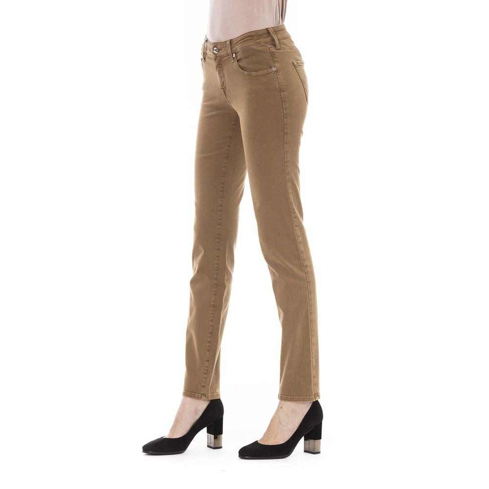 Jacob Cohen Beige Cotton Slim Fit Jeans – Artisanal Luxury Denim