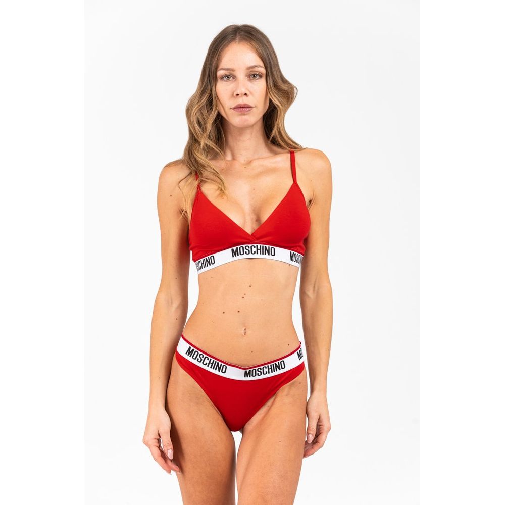 Moschino Red Cotton Bra - Exquisite Comfort and Bold Elegance