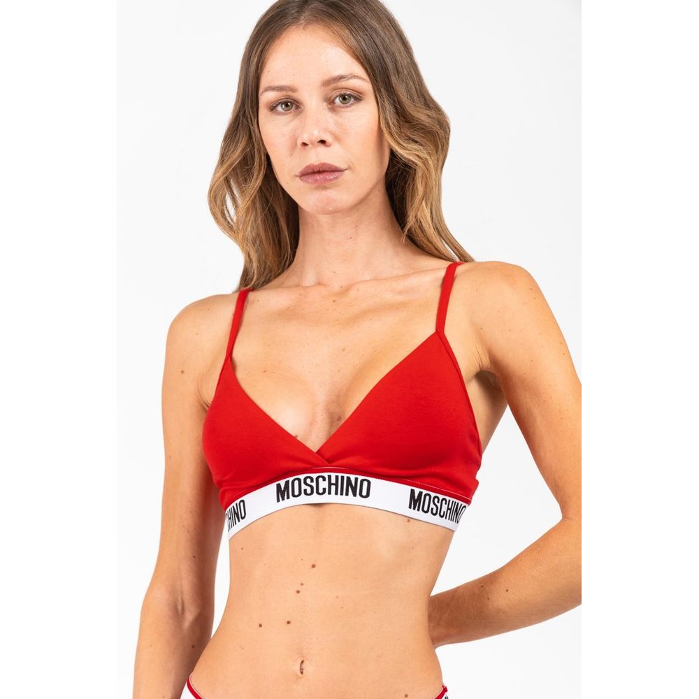 Moschino Red Cotton Bra - Exquisite Luxury Lingerie for All