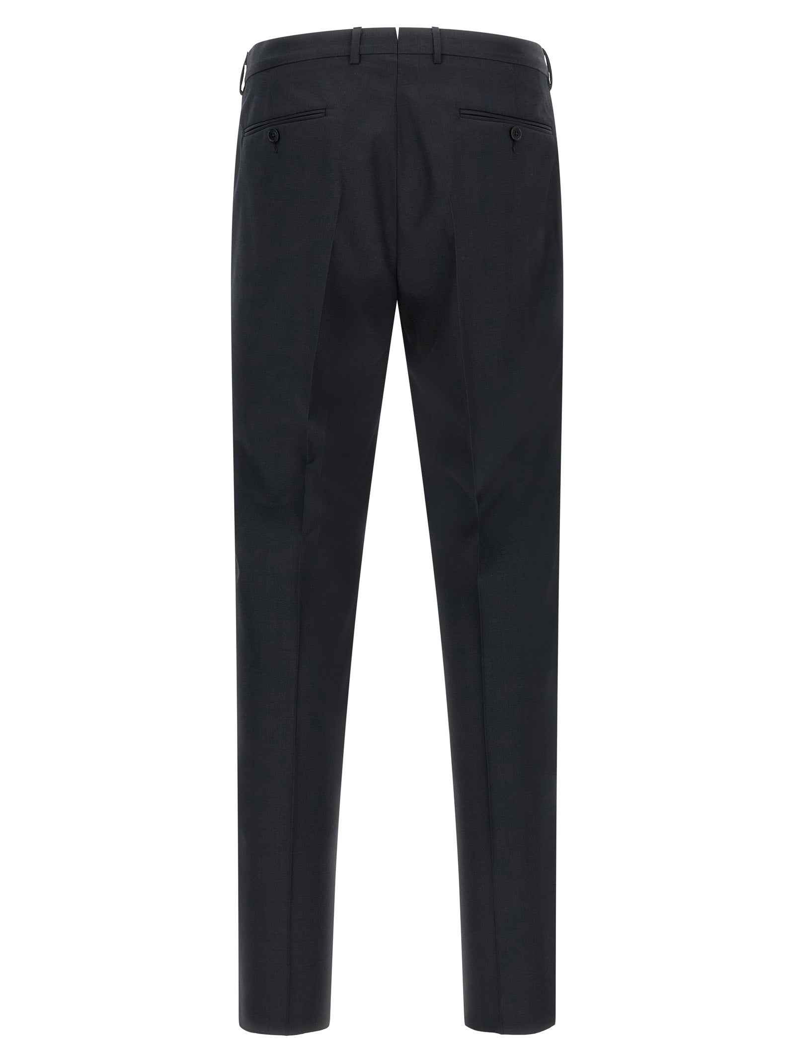 Experience timeless elegance with ZEGNA's Blue Wool Two-Piece Suit, crafted from pure wool in Italy, epitomizing luxury and sophistication for the discerning individual.