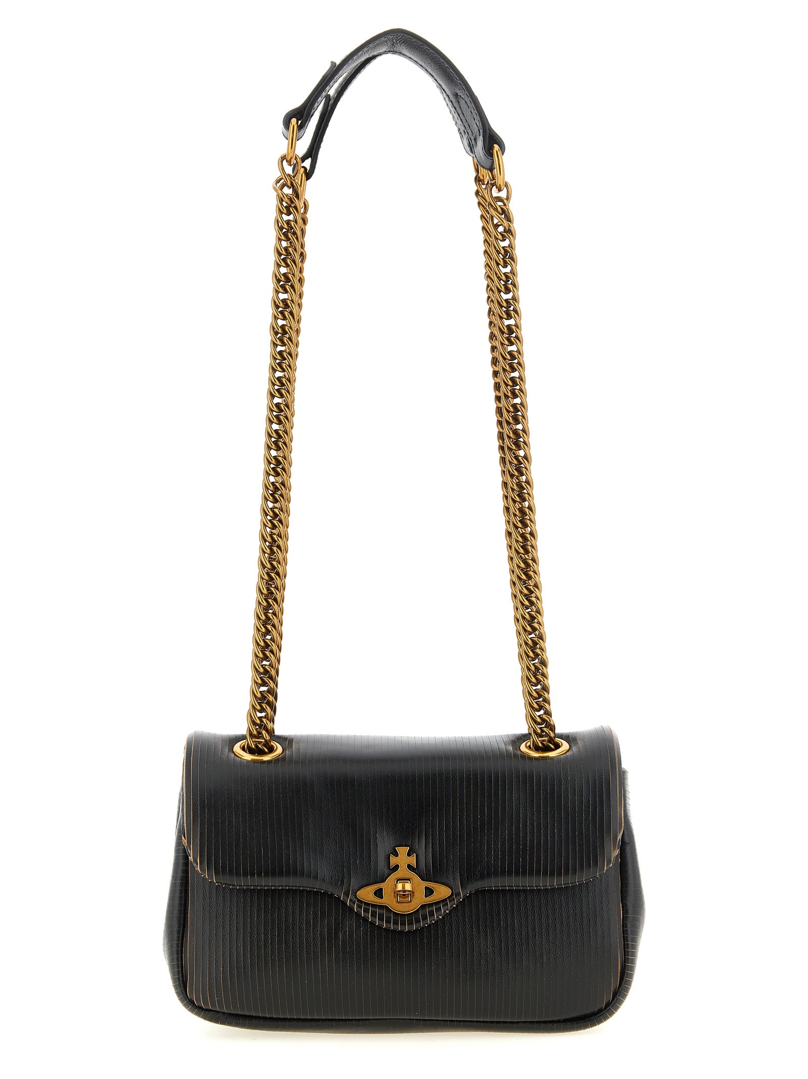 Discover the Vivienne Westwood ‘Anita’ small shoulder bag, a luxurious calfskin masterpiece that embodies elegance and bold sophistication for the discerning individual.