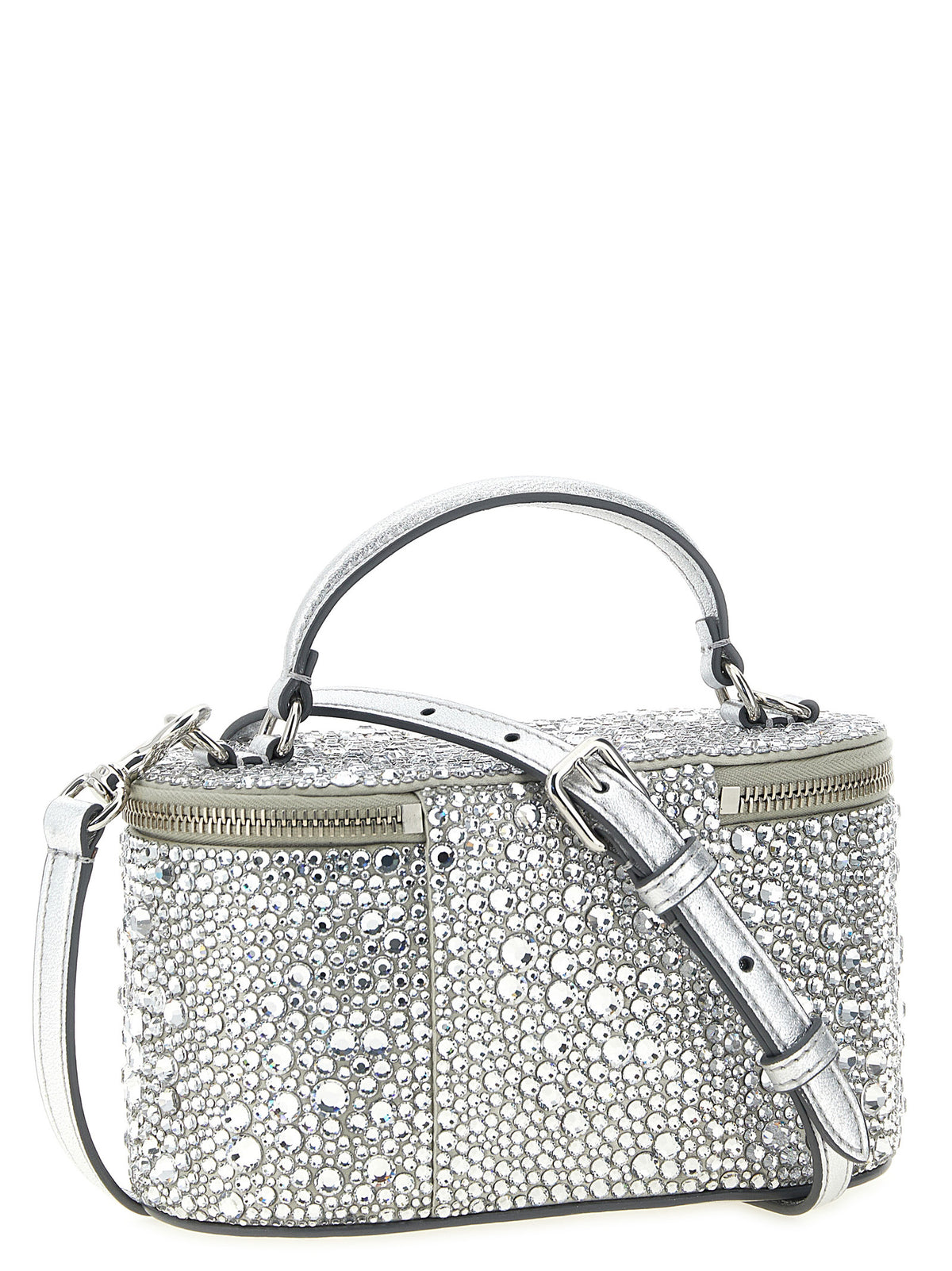 Discover the Valentino Garavani Silver Viscose Handbag, a masterpiece of Italian craftsmanship, blending luxurious materials with timeless elegance for the discerning individual.