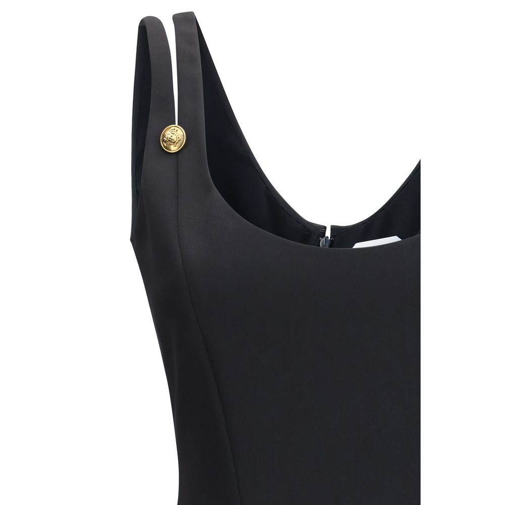 Versace Black Wool Midi Dress - Timeless Elegance Redefined