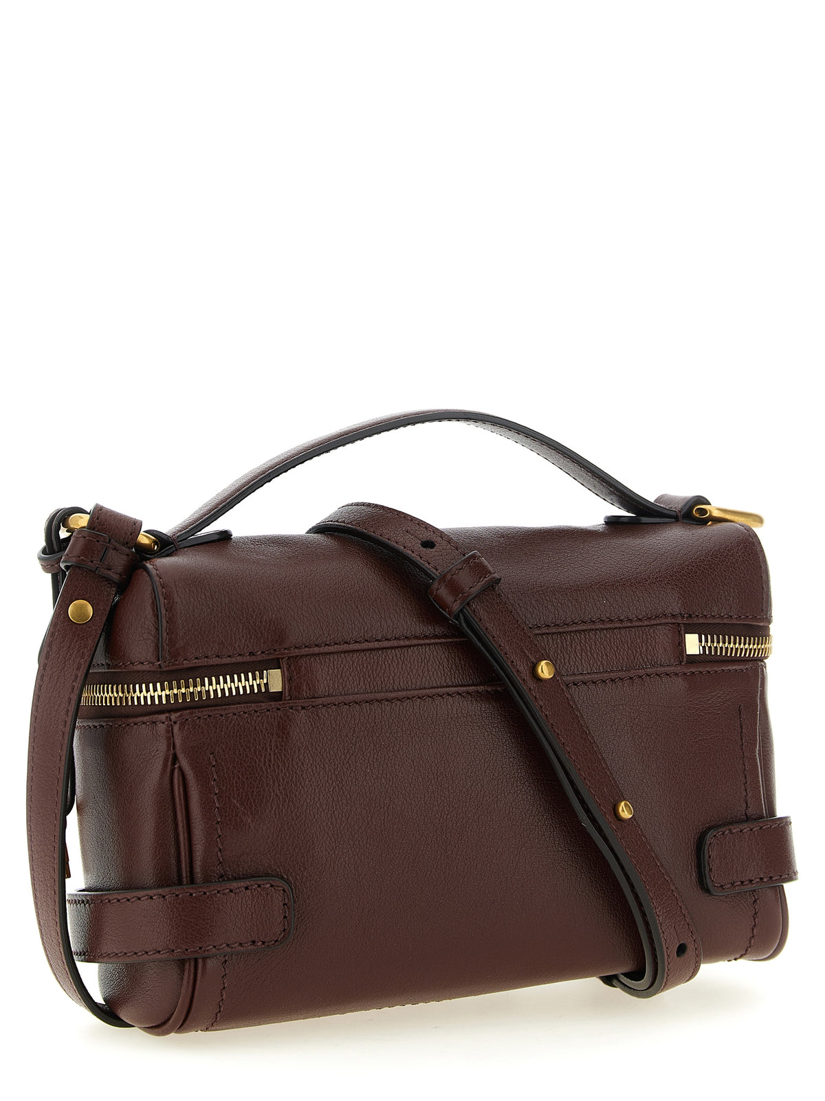 Chloé Vanity Paddington Shoulder Bag in Garnet Buffalo Leather