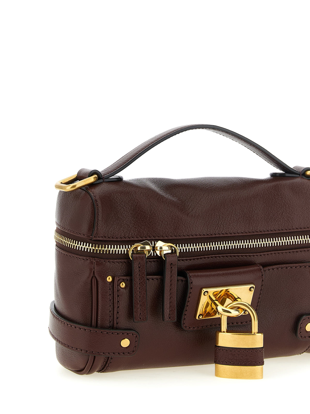 Chloé Vanity Paddington Shoulder Bag in Garnet Buffalo Leather