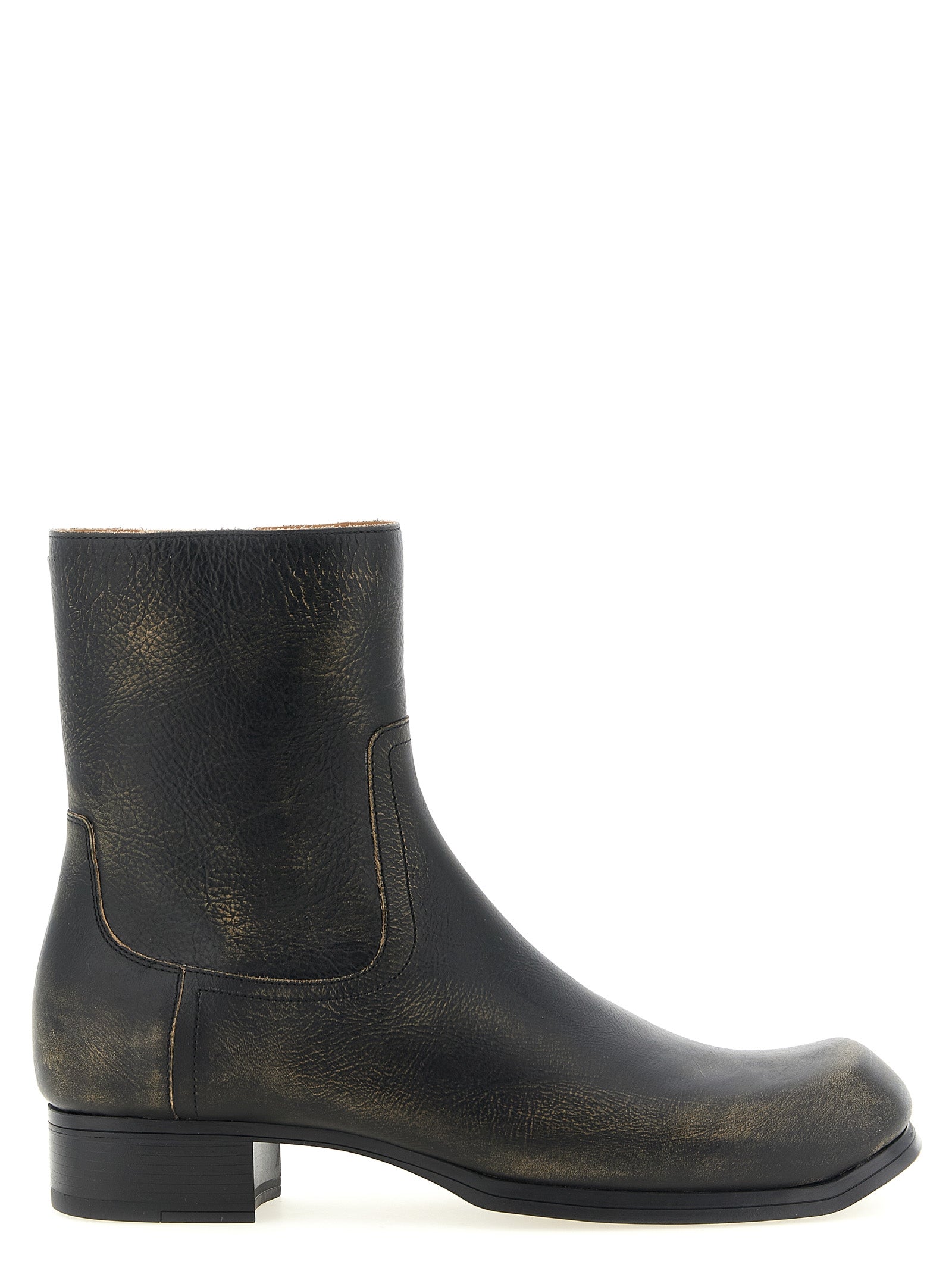 Maison Margiela Black Calfskin Ankle Boots - Avant-Garde Luxury