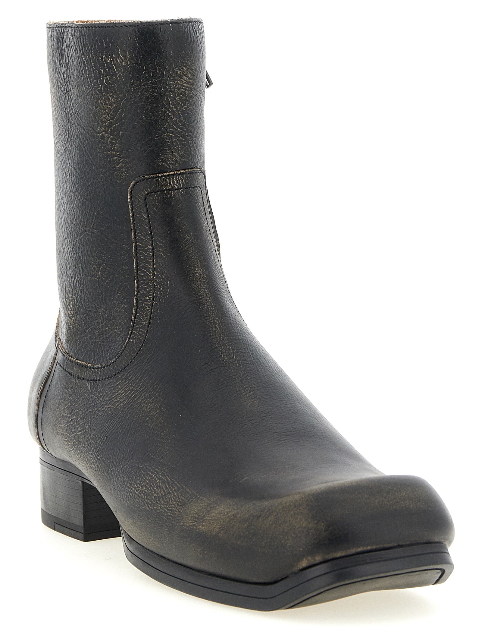 Maison Margiela Black Calfskin Ankle Boots - Avant-Garde Luxury
