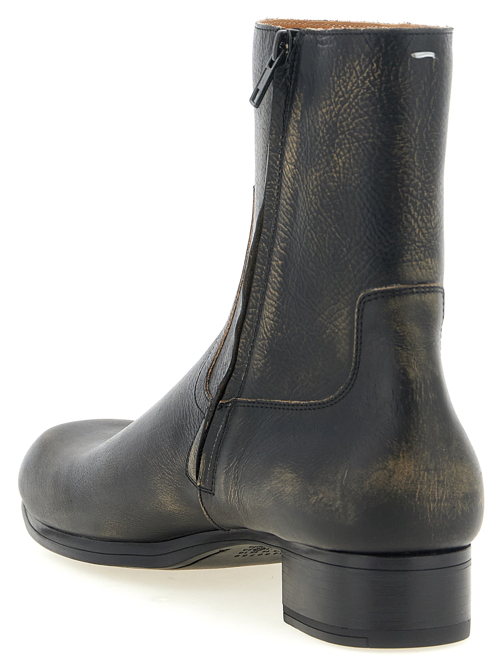 Maison Margiela Black Calfskin Ankle Boots - Avant-Garde Luxury