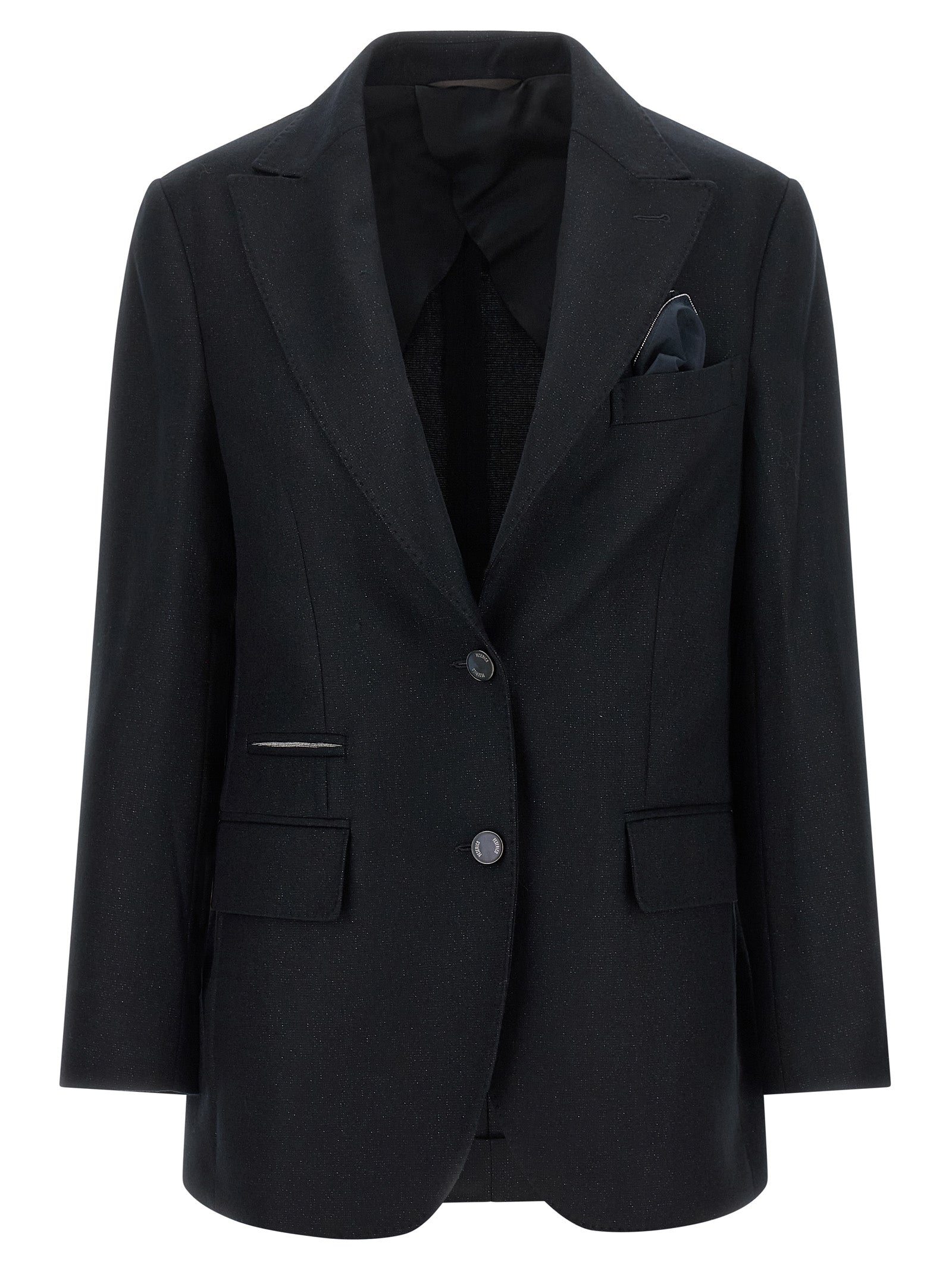 Peserico Black Virgin Wool Blazer - Timeless Luxury Elegance