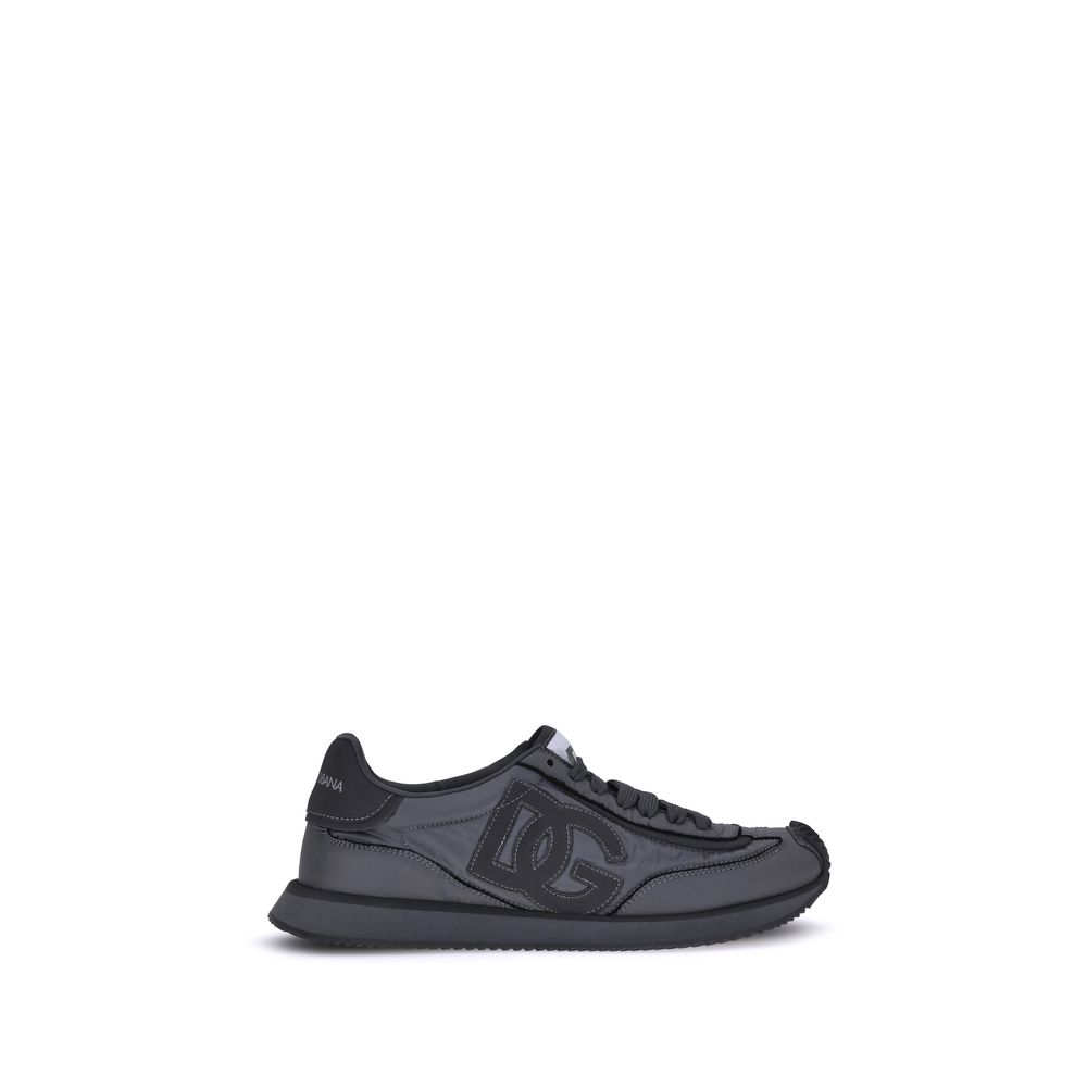 Dolce & Gabbana Black Fabric Athletic Sneakers for Luxe Living