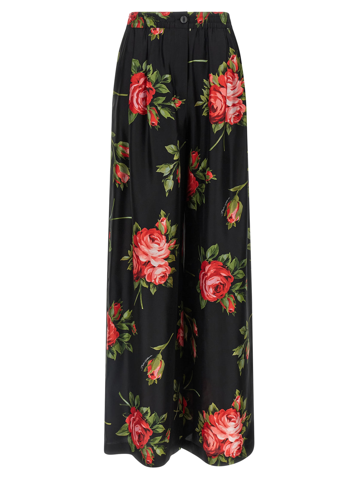 Experience the allure of Dolce & Gabbana Black Silk Pants, where exquisite craftsmanship meets luxurious silk, redefining elegance for the discerning individual.
