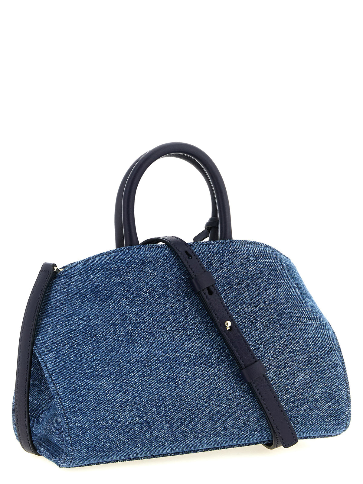 Discover the Ferragamo Hug (XS) handbag, a luxurious blend of fabric and calf leather, crafted in Italy. Elevate your style with this iconic statement piece.