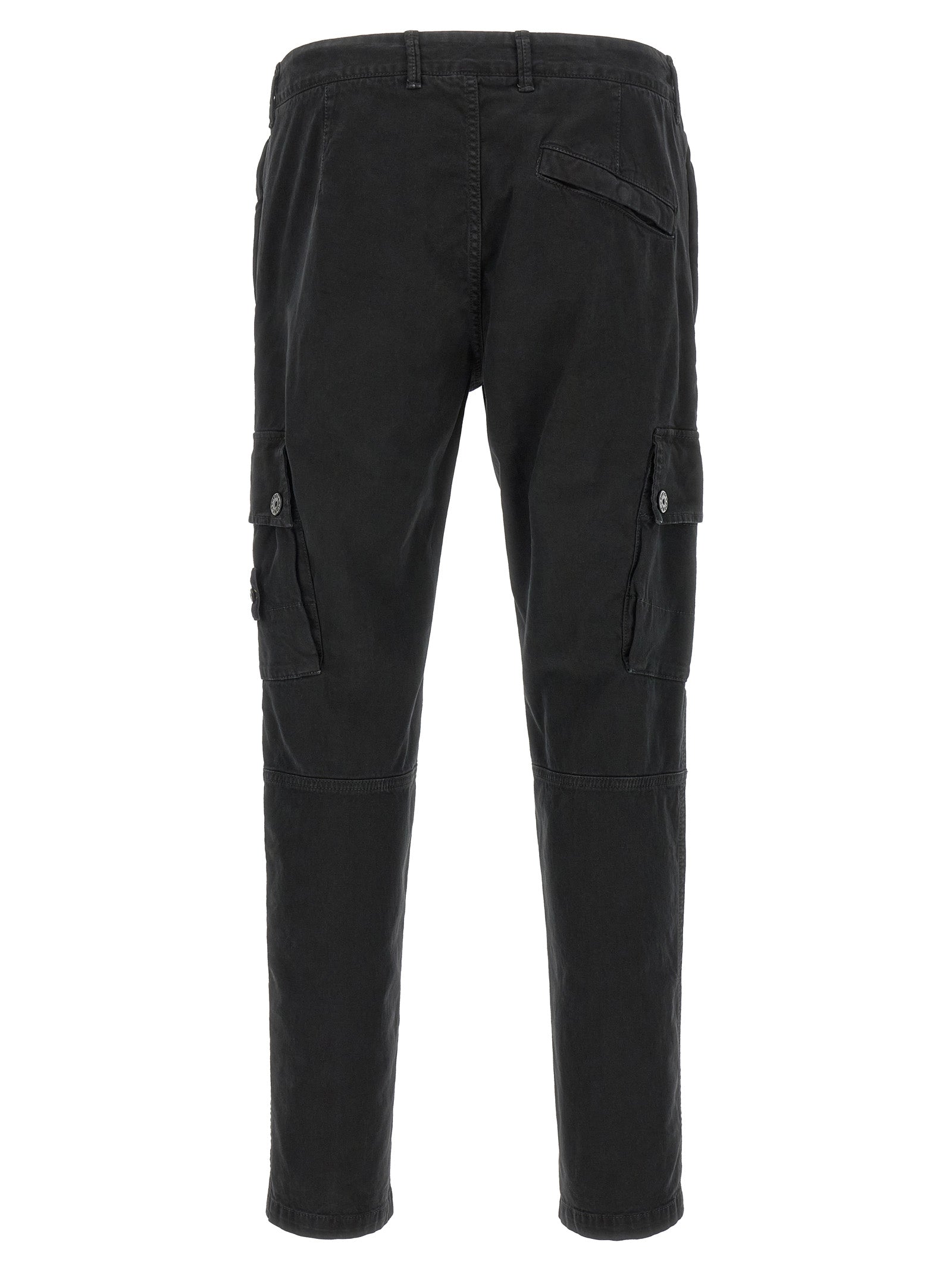 Stone Island Black Cotton Cargo Pants - Luxurious Functional Fashion