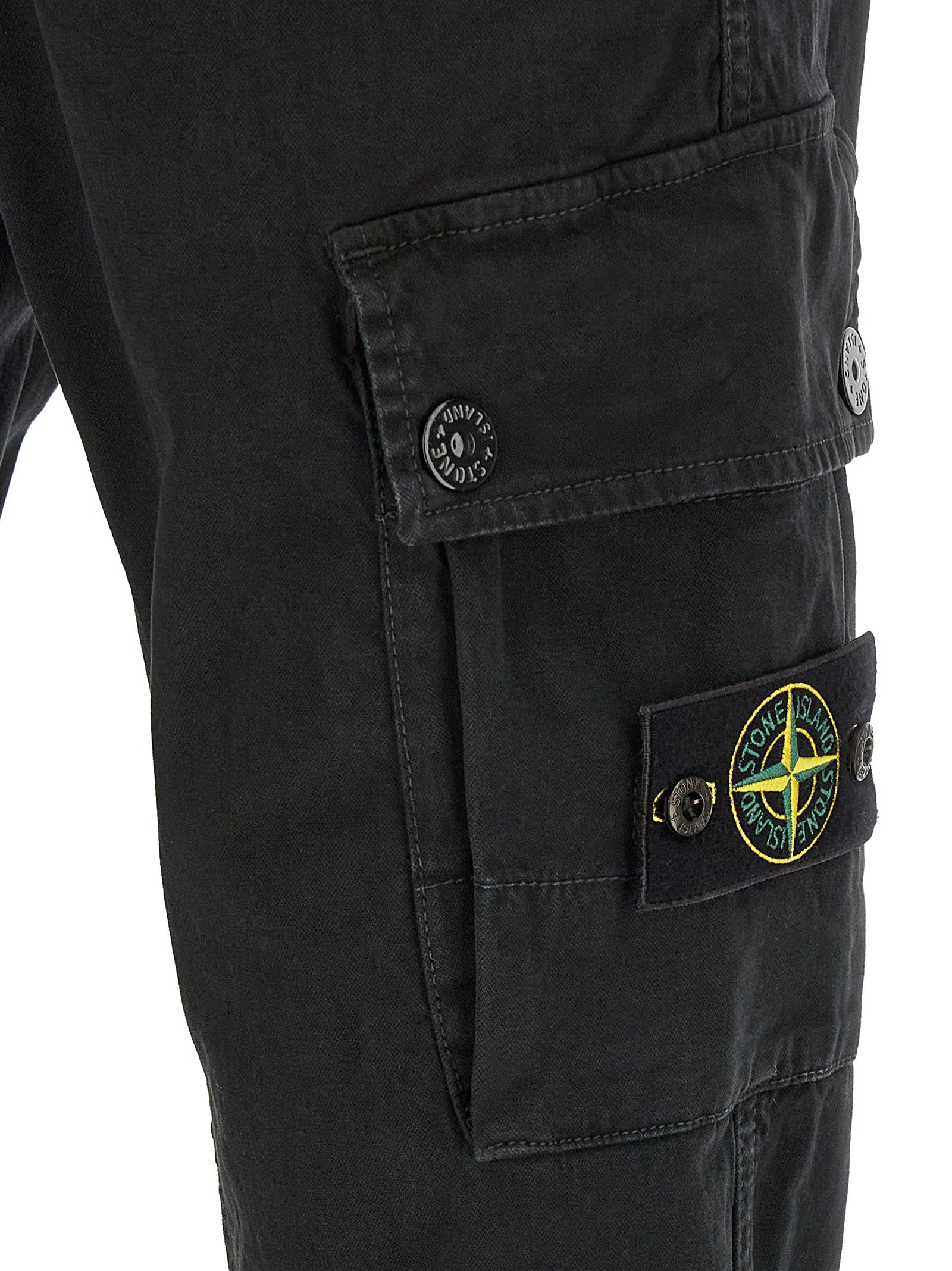 Stone Island Black Cotton Cargo Pants - Elevate Your Luxe Wardrobe