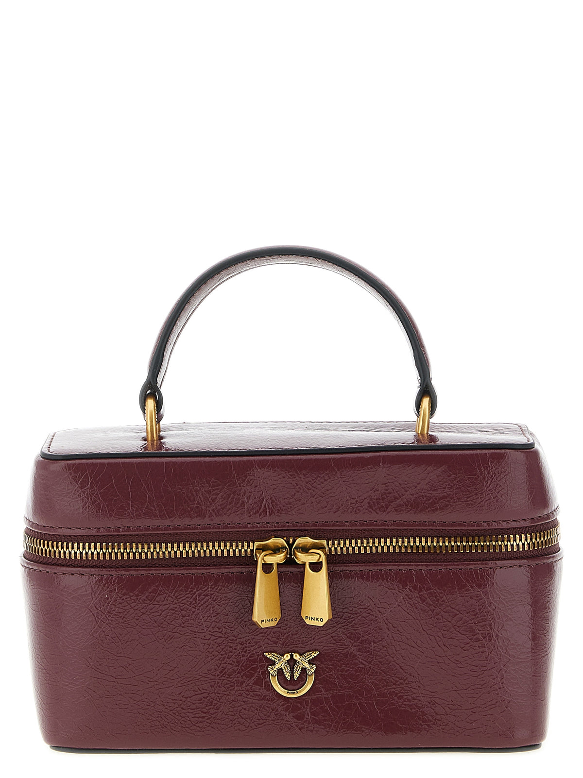 PINKO Bordeaux Calfskin Crossbody Bag