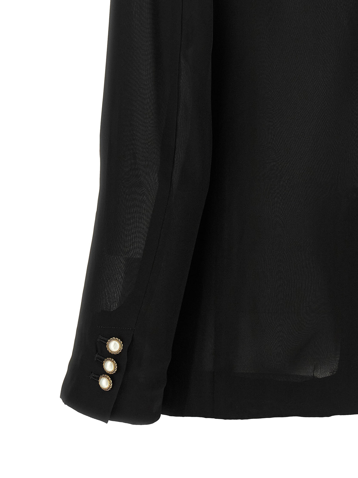 Discover the exquisite Comme Des Garçons Black Polyester Blazer, where classic tailoring meets contemporary elegance, crafted for those who embody sophistication and allure.