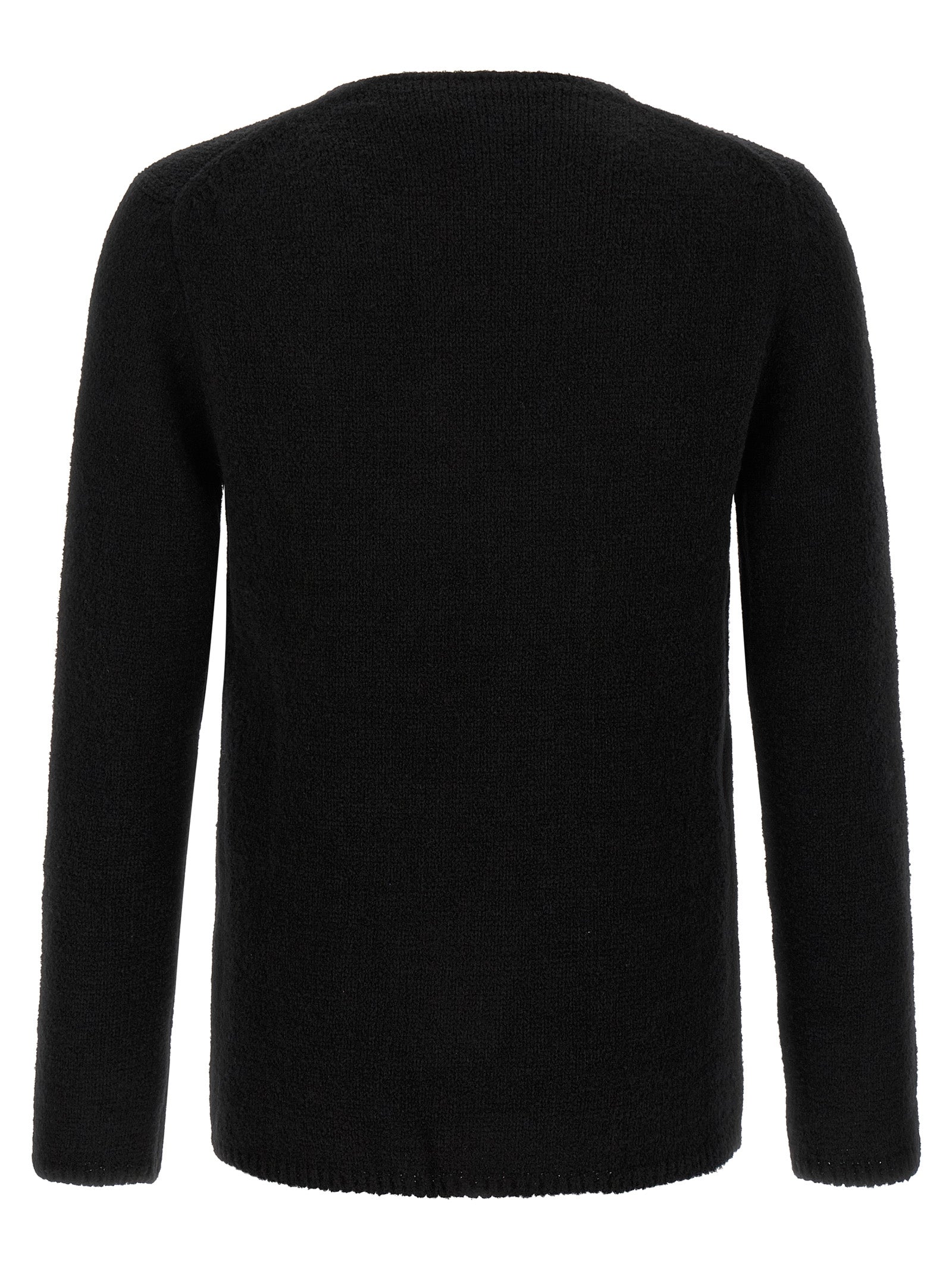 Elevate your wardrobe with the Comme Des Garçons Black Polyester Cardigan, a masterpiece of avant-garde design and luxurious comfort, crafted for the discerning individual.