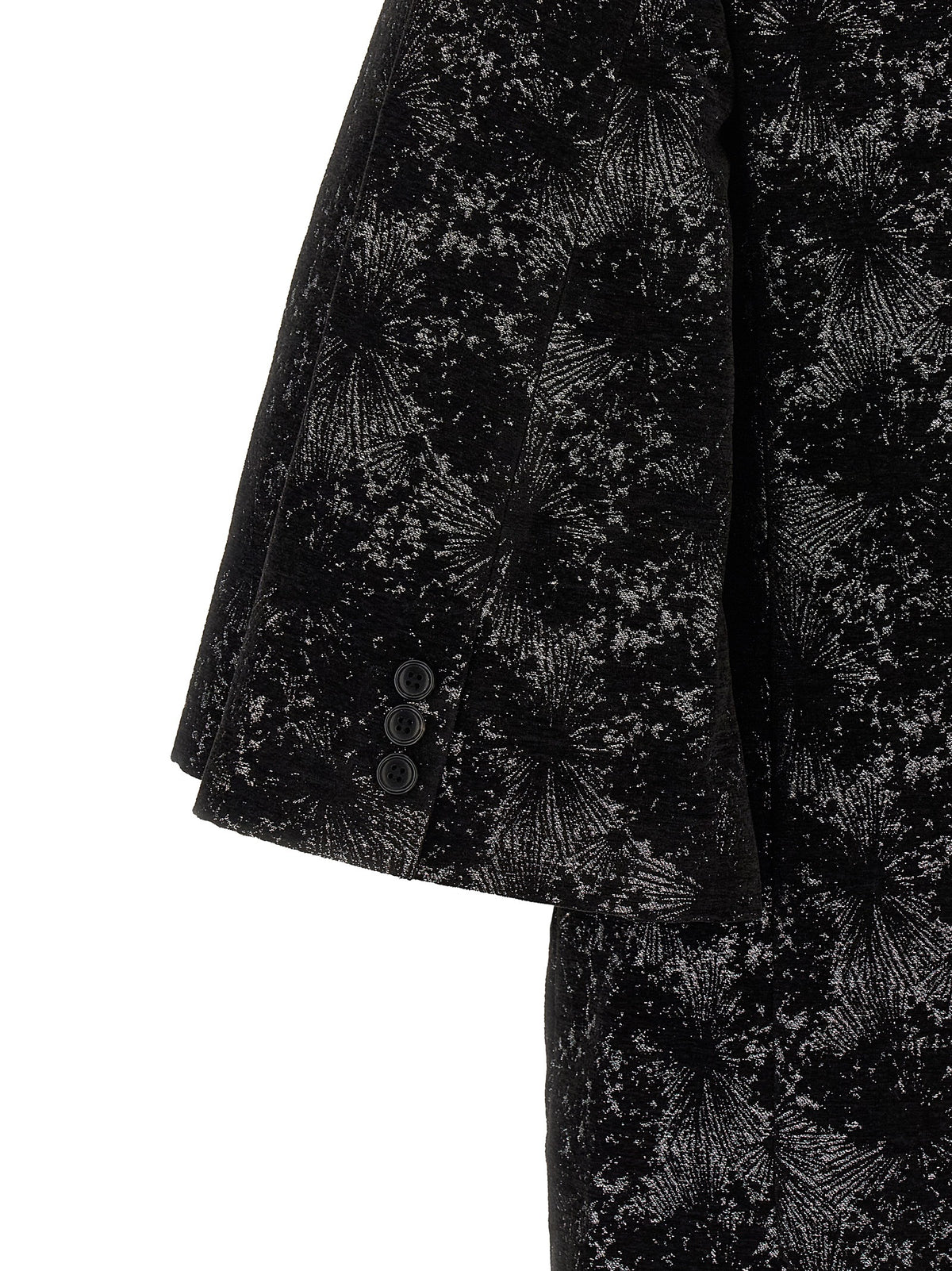 Discover the avant-garde allure of the Comme Des Garçons Black Polyester Blazer, a masterpiece of tailored sophistication and unique design, perfect for the discerning fashion connoisseur.