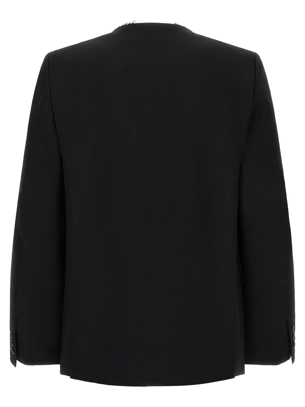 Elevate your style with the Comme Des Garçons Black Wool Blazer, a masterpiece of avant-garde design and Japanese craftsmanship, redefining luxury and sophistication.