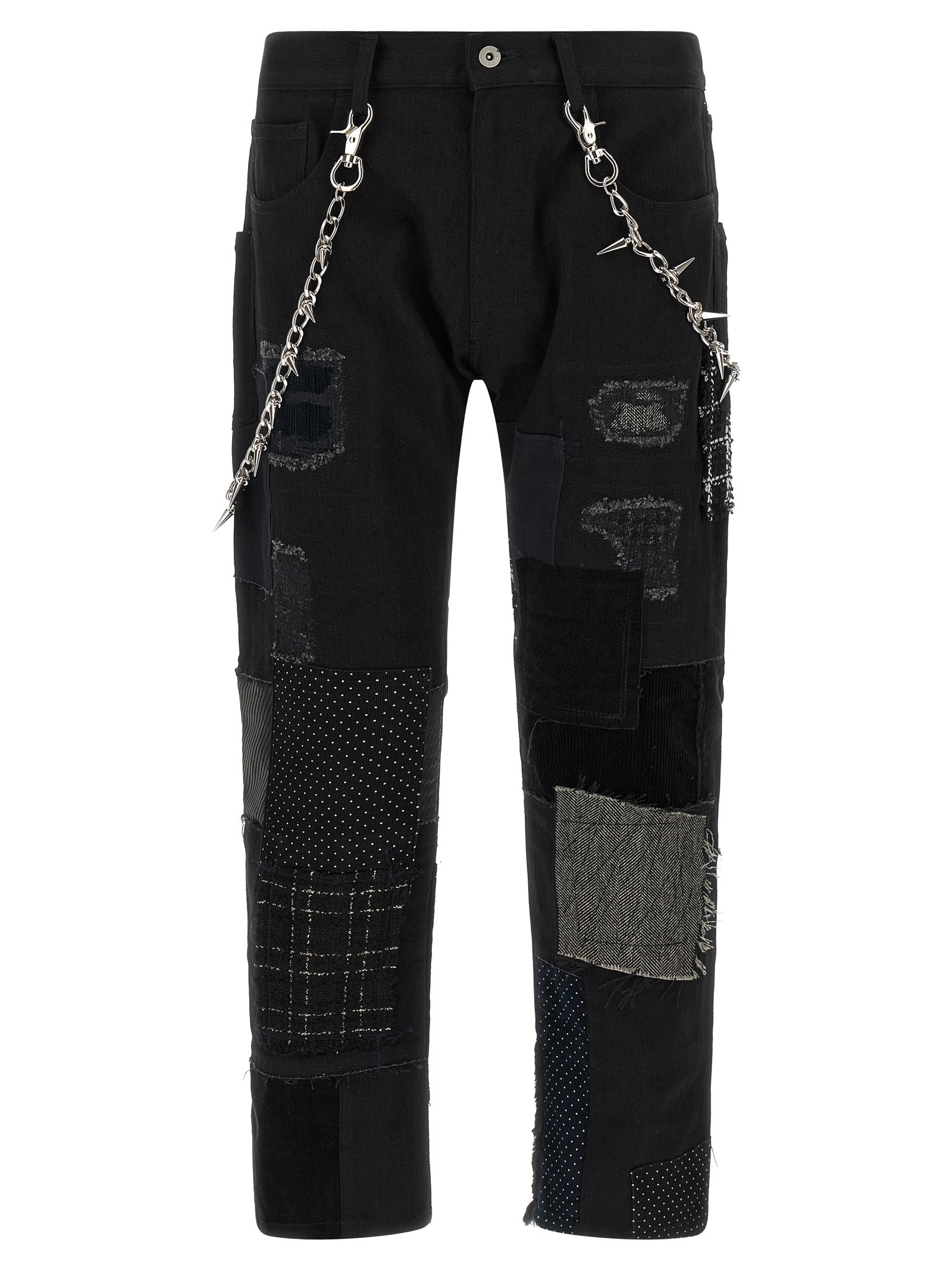 Discover the avant-garde allure of Junya Watanabe's Black Cotton Straight-Leg Jeans, where deconstructed elegance meets luxurious craftsmanship for a striking statement.